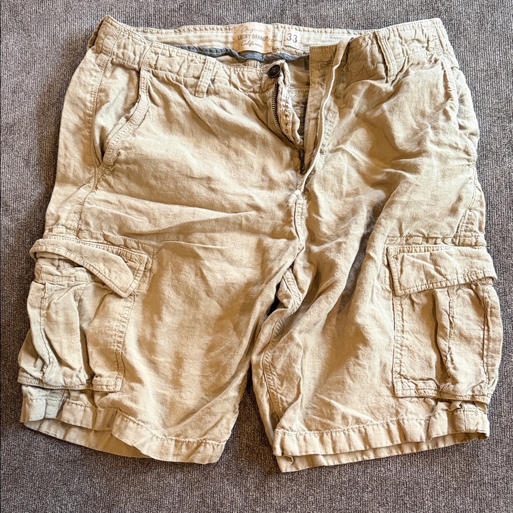 Lucky Brand Men's Tan Cargo Shorts Size 33